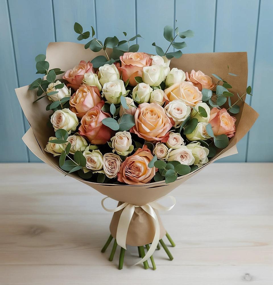 Букет цветов из: Альстромерии и Розы в Старой Купавне