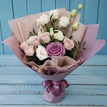 Букет цветов из:  Розы и Лизиантусы в Старой Купавне