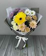 Букет цветов из:  Розы, Герберы и Хризантемы в Старой Купавне