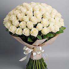 Букет 101 беля роза Белоснежка в Старой Купавне