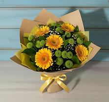 Букет цветов из:  Герберы и Хризантемы в Старой Купавне