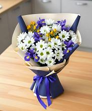 Букет цветов из:  Розы, Ирисы и Хризантемы в Старой Купавне