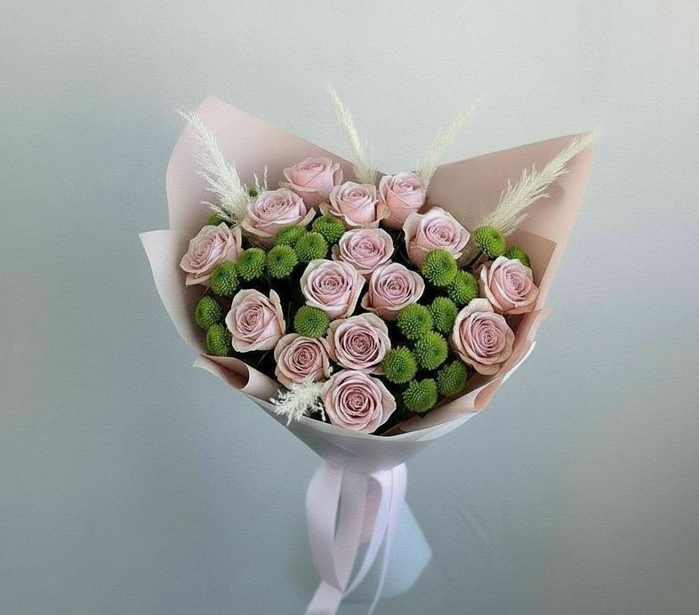 Букет цветов из: Розы и Хризантемы в Старой Купавне