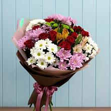 Букет цветов из:  Розы, Хризантемы и Альстромерии в Старой Купавне