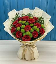 Букет цветов из:  Розы и Хризантемы #REPLACE_PRED# Старой Купавне