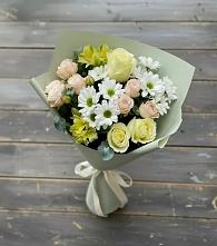 Букет цветов из:  Альстромерии, Розы и Хризантемы в Старой Купавне