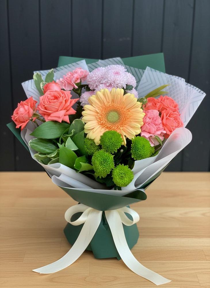 Букет цветов из: Гвоздики, Розы, Герберы и Хризантемы в Старой Купавне